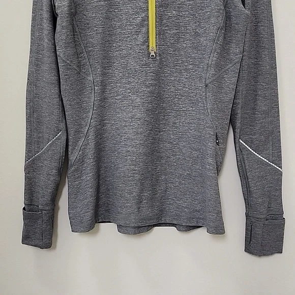 LULULEMON LUNO SIGNATURE UNIQE THUMB HOLE YELLOW ZIP WORKOUT COMFY GRAY-JACKET - Picture 6 of 16